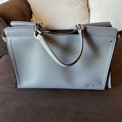 Calvin Klein Gray Leather Handbag