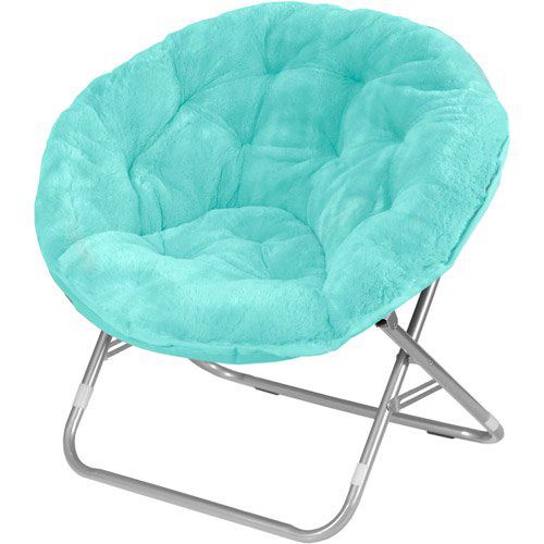 Mainstays Faux Fur Saucer Chair, Multiple Colors Blue 