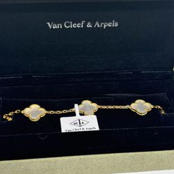 Van Cleef Arpels Mother of Pearl Bracelet 5 Motifs