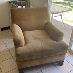 Gold Oversized Chair And Ottoman 