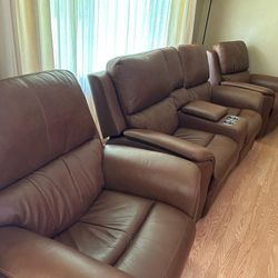 Flexsteel "Henry" Leather Power Recliner Set