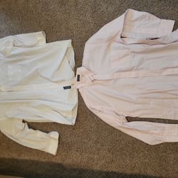 Men XL Button up long sleeve pink LS 16 1/2 - 33. Stafford white button up 18 1/2 - 35. Lot of 2 items. Lot 10