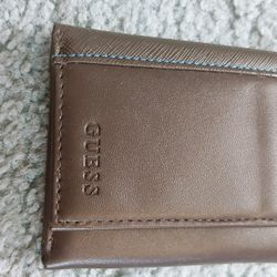 Guess Brown Leather Trifold Wallet