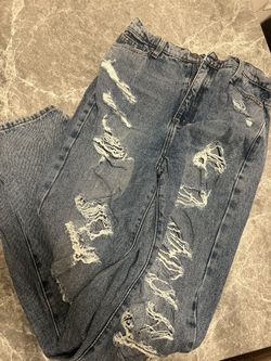 Fashion Nova Ripped Flared Jeans 