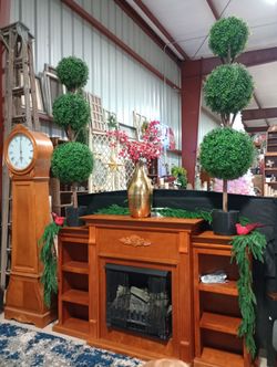 Fireplace With Heater And Mantel 