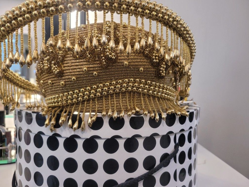 Gold Tassle Ladies Dress Hat