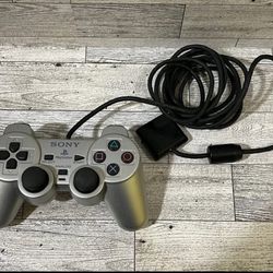 Satin Silver Dual Shock 2 Controller Official Sony PlayStation 2 PS2 SCPH-10010