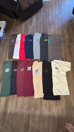 Lot of 13 Graphic T-Shirts Vans, Hurley, Santa Cruz