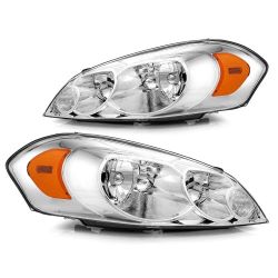 Headlight Assembly Fit For 2006-2013 06-13 Chevy Impala / 2014-2016 14-16 Chevy Impala Limited / 2006-2007 06-07 Chevy Monte Carlo Headlamp Chrome Hou