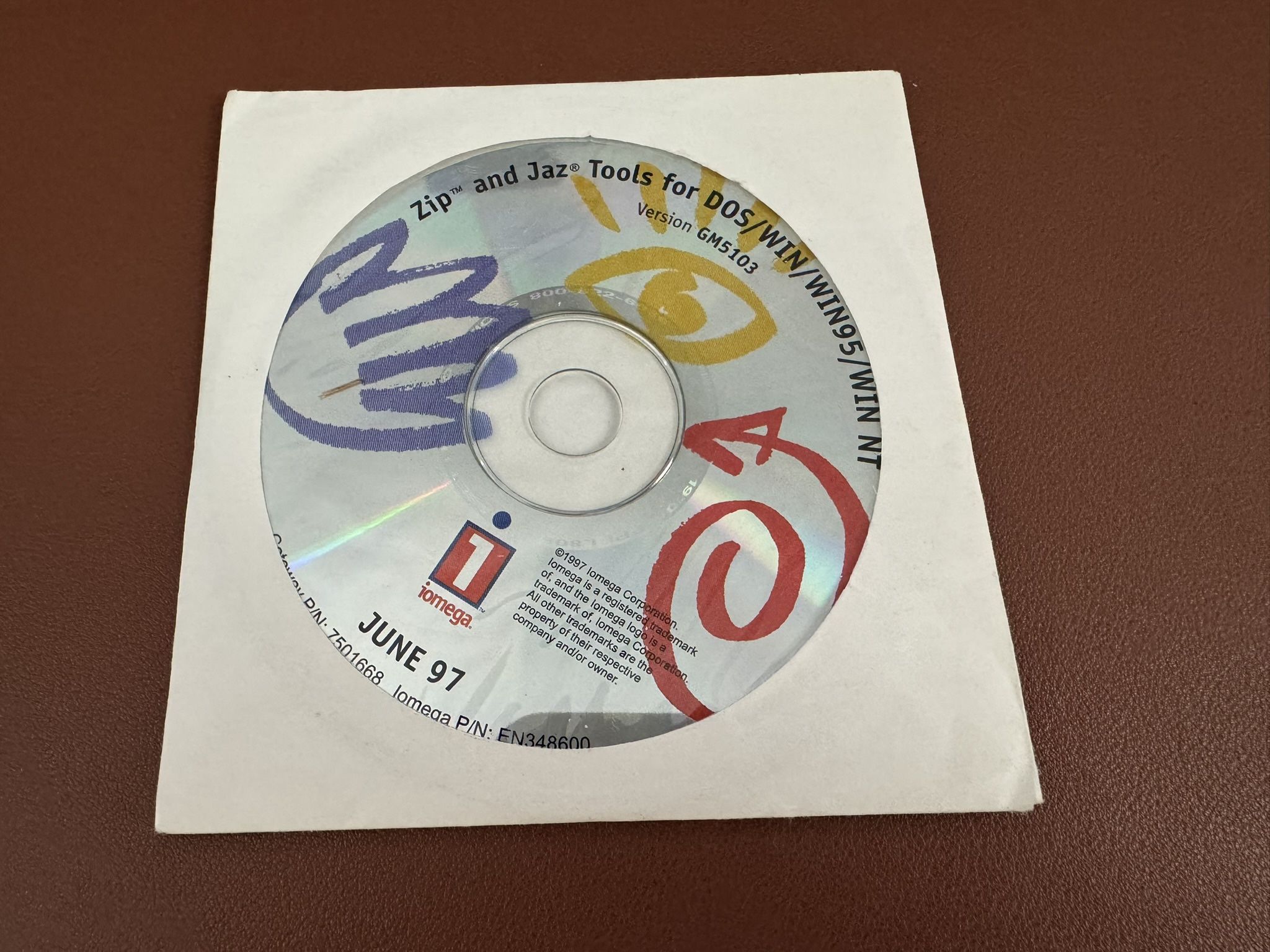 Iomega Zip and Jaz Tools for DOS/Win/Win95/WinNT June 97 Vintage CD-ROM