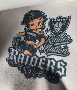 Raiders Nation Betty Boop canvas tote bag