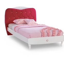 Cilek Rosa Velvet Upholster Headboard Twin Bed Frame