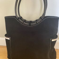 Women Bag Fashion Real Sued With Two Pockets Outside