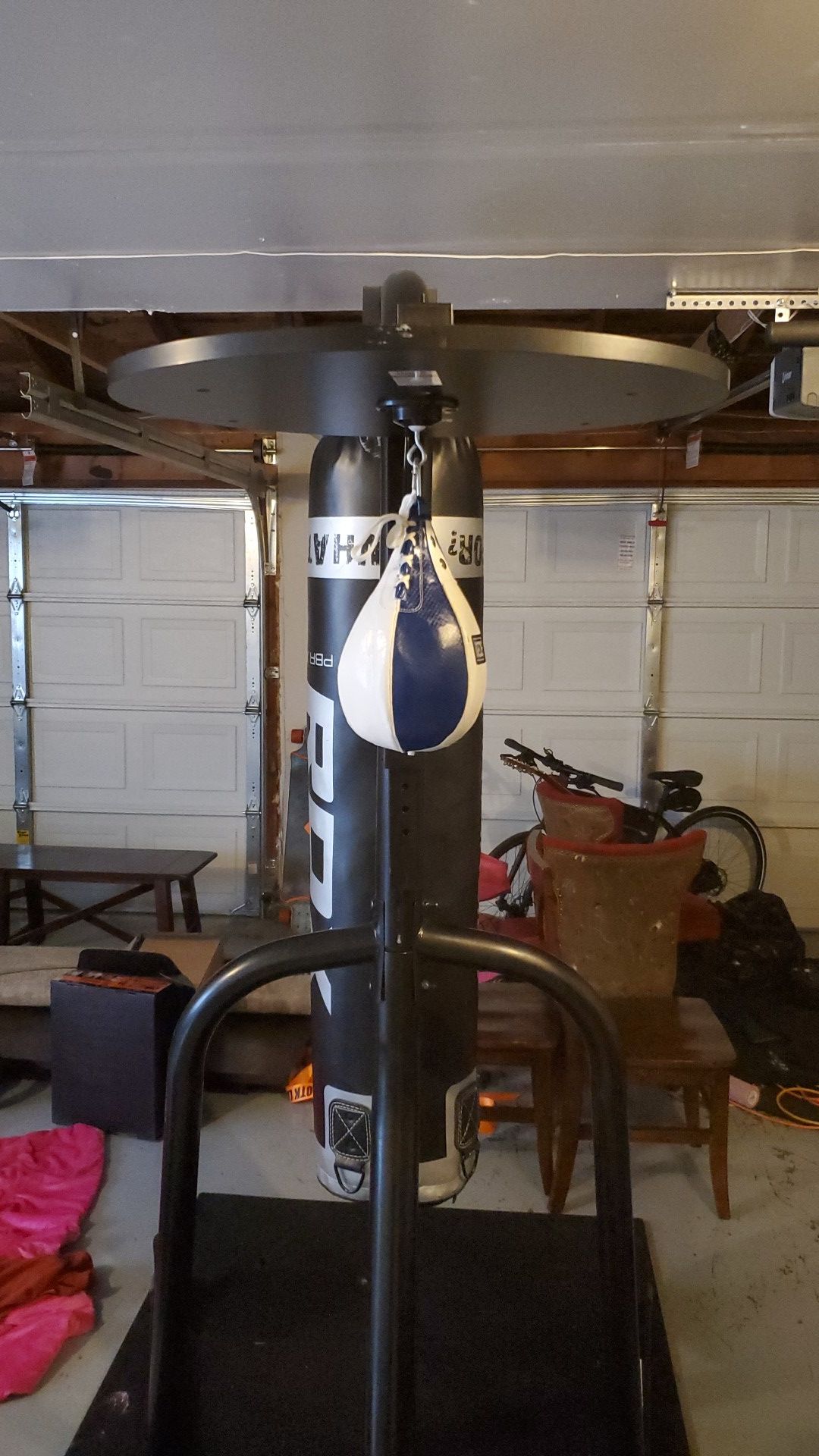 80lb punching bag and speed bag with stand