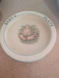Antique Baby Bunting Garden Plate