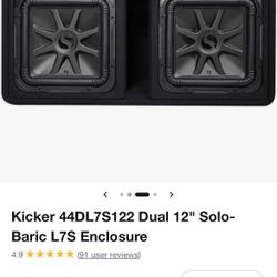 Dual 12" Kicker L7 Solo-Baric Subwoofers in Rhino Box Enclosure - All Together