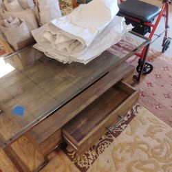 Glass Coffee Table w/ drawer