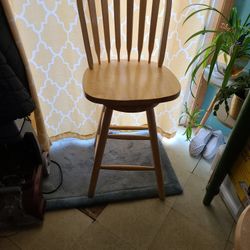 Tall Oak Swivel Stool
