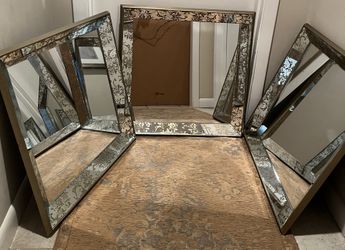 THREE/ BOHEMIAN SQUARE FRAMED WALL MIRRORS