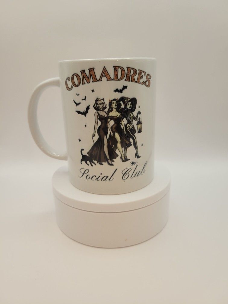 Comadres White Ceramic Coffee Mug