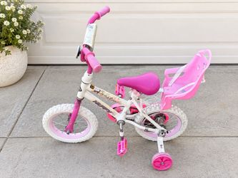 12ā Girlsā Bike with Training Wheels & Rear Seat