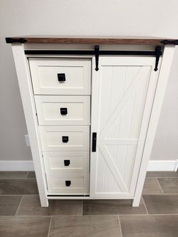 NEW Farmhouse Cabinet with Sliding Barn Door