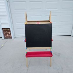 Melissa & Doug Deluxe Wooden Art Easel for Kids Dry-Erase Board, Chalkboard *Great Bridge*