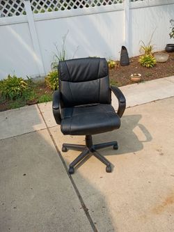 Black leather office chair