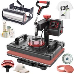 Heat Press 5in 1 Heat Press Machine 12x15 Inch Sublimation T Shirt Pressing with 30OZ 20OZ Tumbler Heat Press 360° Swing Away Multifunction Heat Trans