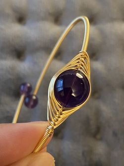 Gold plated amethyst bracelet