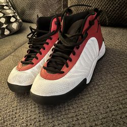 Red, Black, and White Jordans