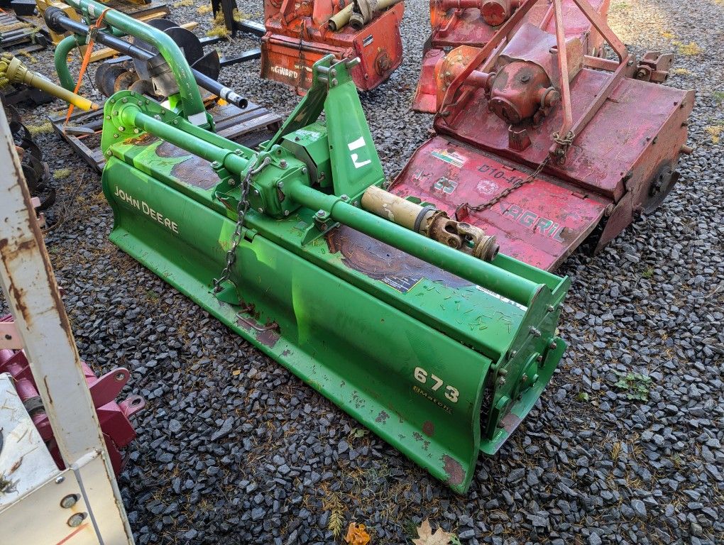 John Deere 673 Tractor Rototiller