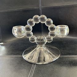 Imperial Glass Candlewick Double Candle Holder