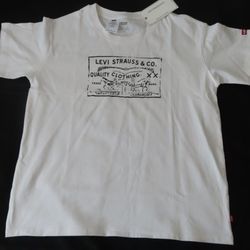 Levi's Two Horse Graphic  Crewneck Short Sleeve Tee TShirt, white NWT sample