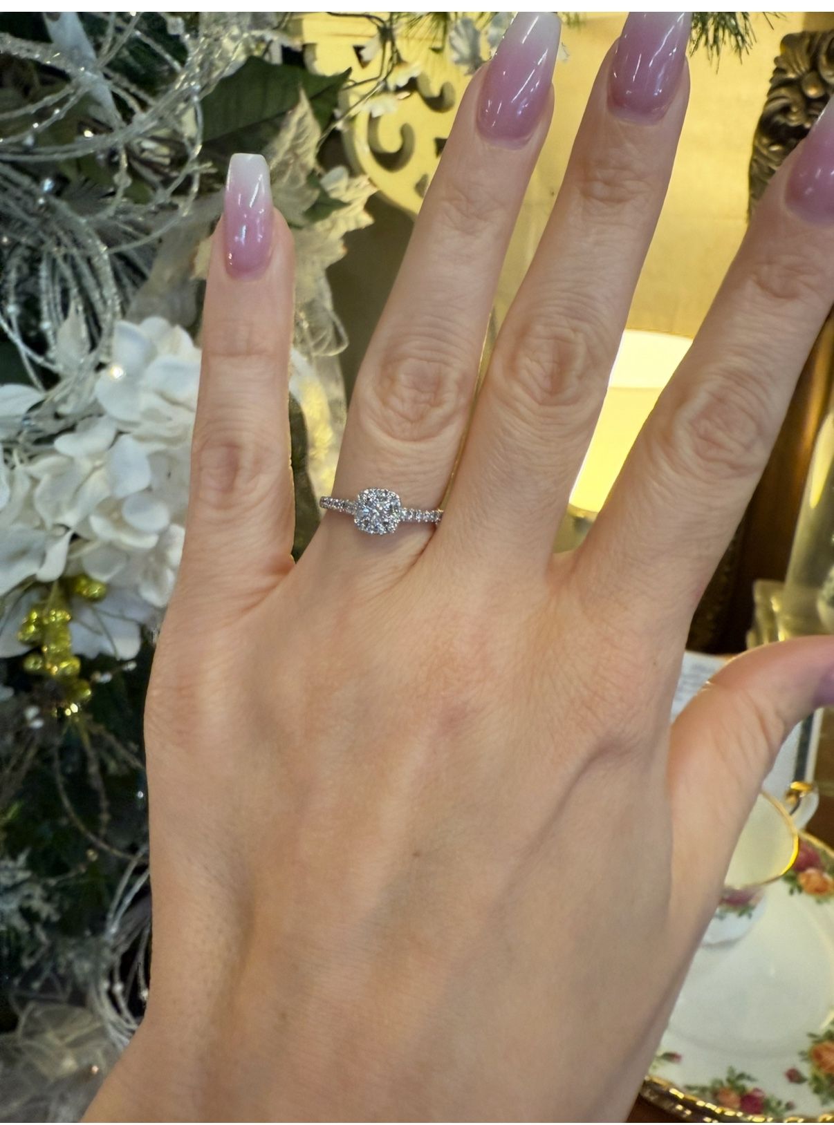 10K Gold Natural Diamonds Engagement Wedding Ring