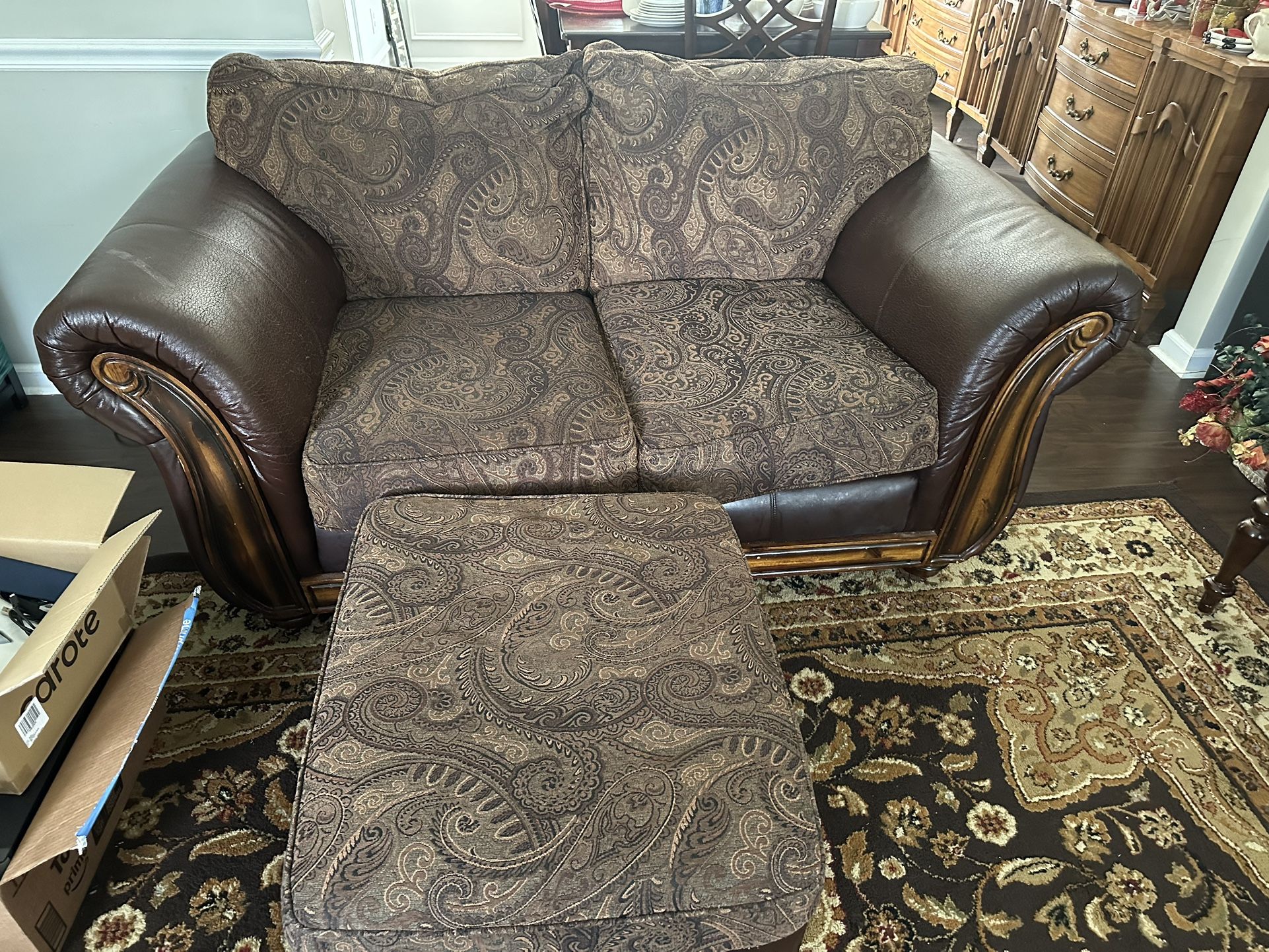 Two Love Seat And Foot Rest