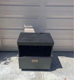 Vintage Black Wood Storage Cabinet / Side Table