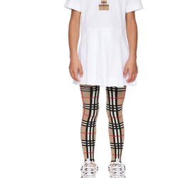 Kids White Burberry Dress Size 6 