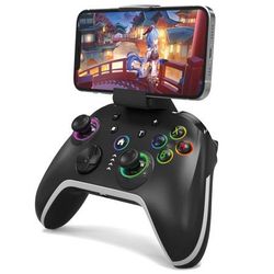 new Wireless Mobile Gaming Controller for iPhone/Android/Switch/Laptop, Wired Control for PC/Steam, Programmable Game Gamepad with Phone Clip for Game