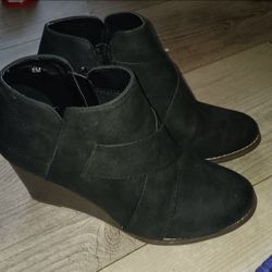 Black Wedge Ankle Boots