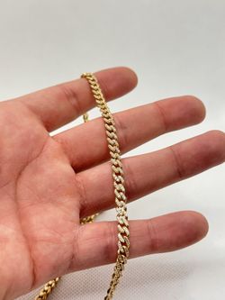 Gold 14K Cuban Link Chain Cz’s