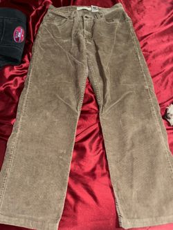 brown levi ribbed texture denim jeans
