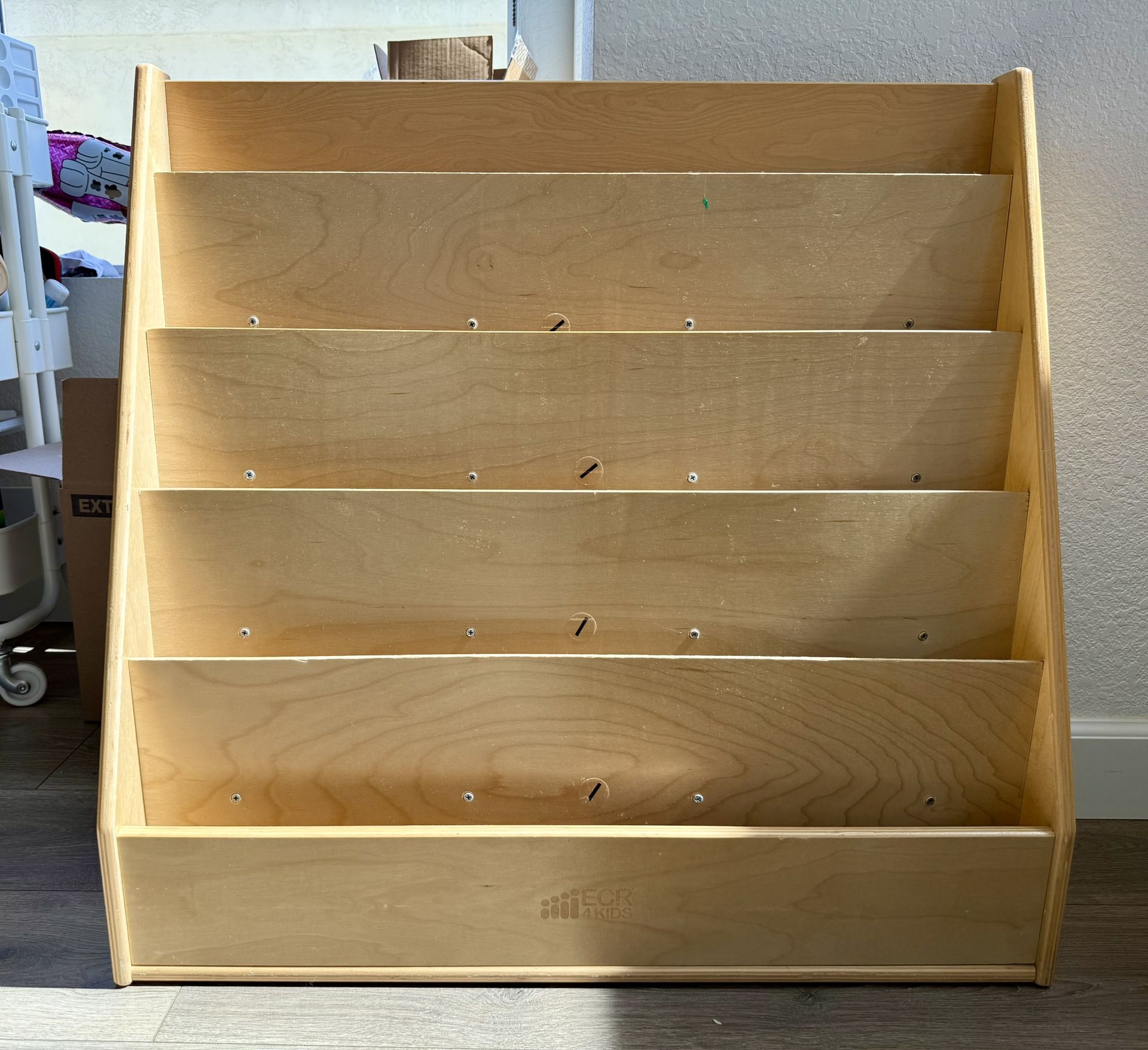 Streamline Single-Sided Book Display with Storage, Classroom Bookshelf, Natural