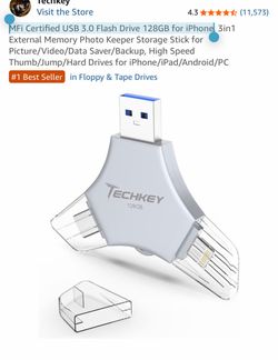 Brand new MFi Certified USB 3.0 Flash Drive 128GB for iPhone