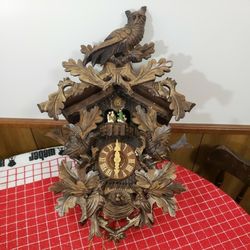 Cuckoo Clock Black Forest Germany Swiss Movement Music Box Inside Very Large Well Detailed Mechanical Masterpiece