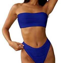 Bandeau Blue Bikini Size Large 