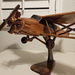 Handcrafted Mohagany Wood Airplane 