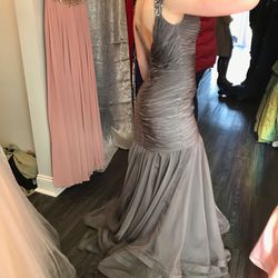 Grey/ Purple Prom Dress