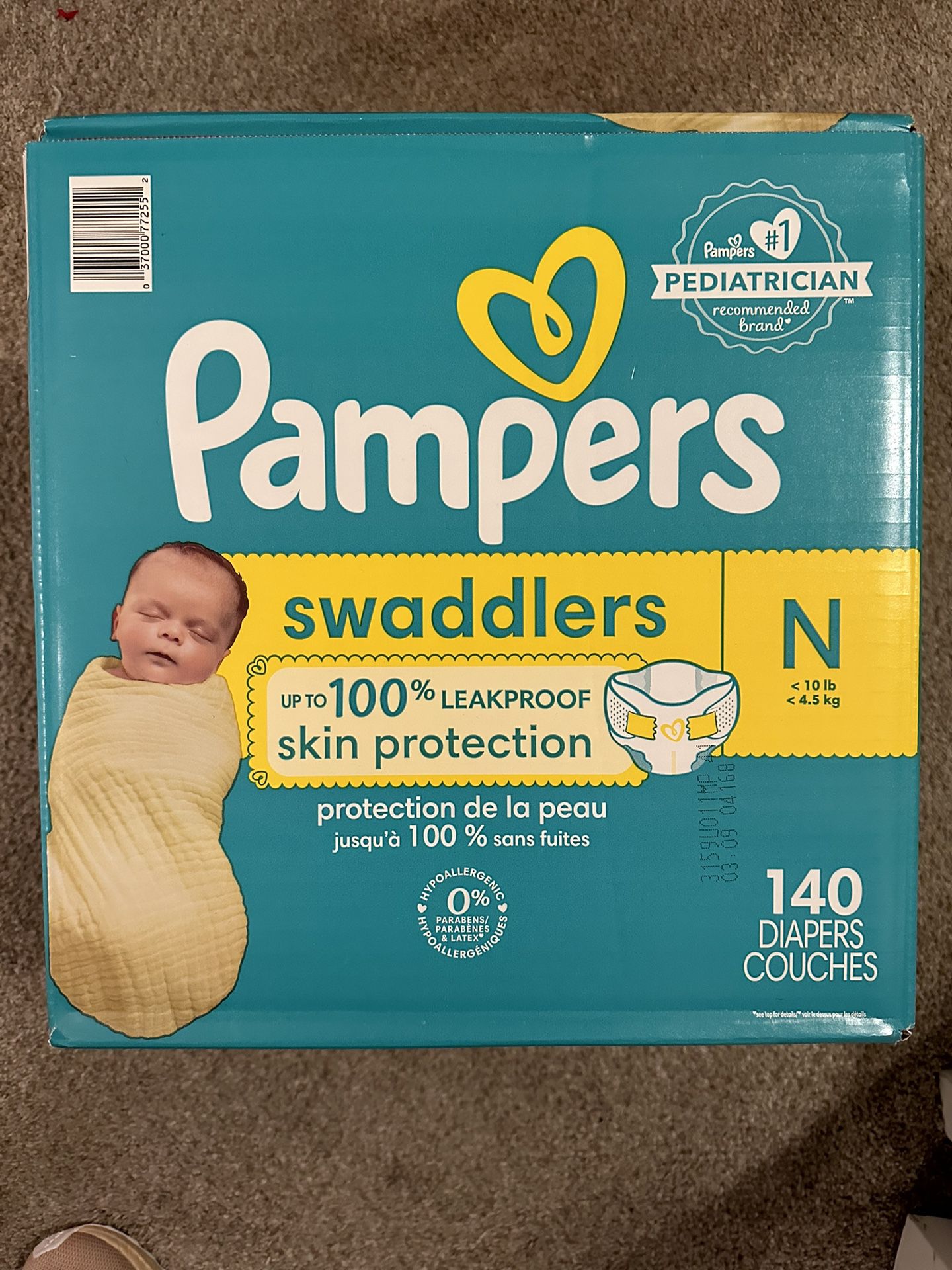Pampers Swaddlers Newborn 140 count