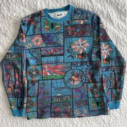 Palace Stained Glass Waffle Long Sleeve Sz M 100 % Authentic